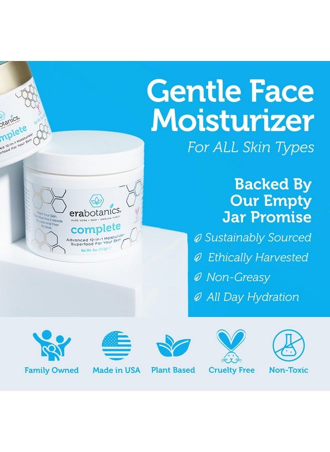 Era Organics Manuka Honey Face Cream - Advanced 12-in-1 Nourishing and Rejuvenating Daily Face Moisturizer for Women and Men - Face Moisturizer for Sensitive Skin - Body Moisturizer for Dry Skin 4 oz