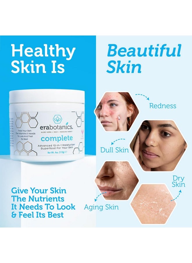 Era Organics Manuka Honey Face Cream - Advanced 12-in-1 Nourishing and Rejuvenating Daily Face Moisturizer for Women and Men - Face Moisturizer for Sensitive Skin - Body Moisturizer for Dry Skin 4 oz