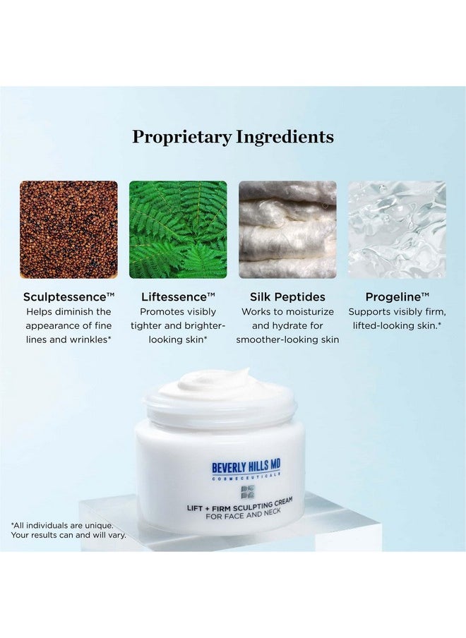 Beverly Hills MD Lift & Firm Sculpting Cream- Tighten & Tone Skin, Anti-Aging Lotion for Smooth, Moisturized Complexion- Lift and Smooth Face, Neck, Décolleté w/Silk Peptides, + Aloe Vera, Vitamin E