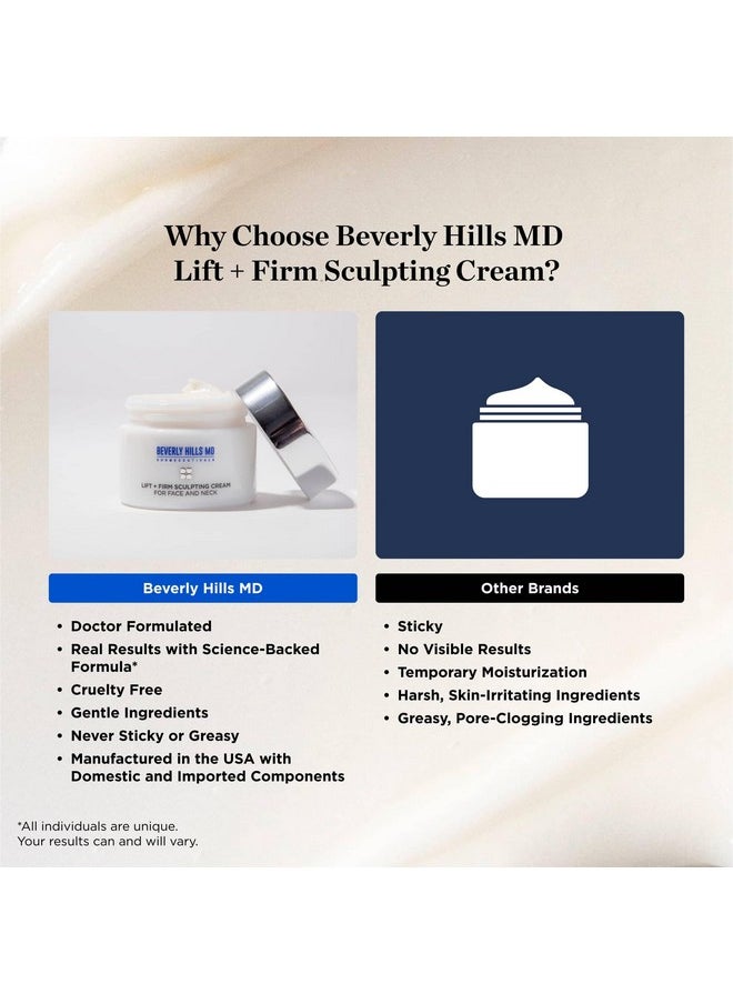 Beverly Hills MD Lift & Firm Sculpting Cream- Tighten & Tone Skin, Anti-Aging Lotion for Smooth, Moisturized Complexion- Lift and Smooth Face, Neck, Décolleté w/Silk Peptides, + Aloe Vera, Vitamin E