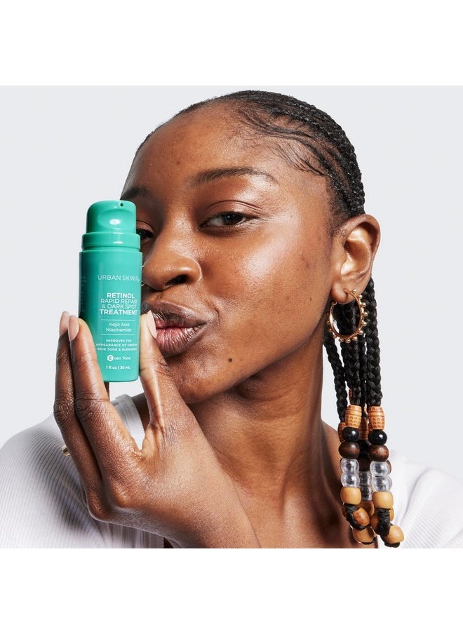USRx® Retinol Rapid Repair Treatment, Fast-Absorbing, Targets Fine Lines, Hyperpigmentation, and Blemishes, Fragrance-Free with Retinol, Squalane, Niacinamide and Kojic Acid, 1.0 Fl Oz