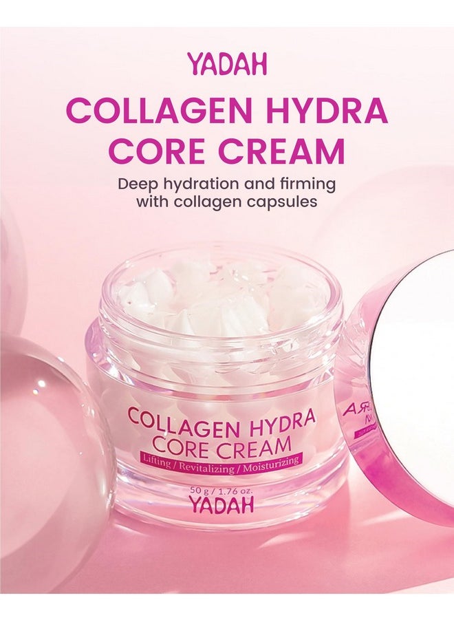 YADAH Collagen Hydra Core Cream (50g) - Hydration, wrinkle care, Firming care. Low Molecular collagen, Hyaluronic acid.