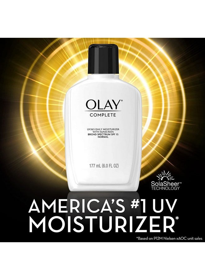 Olay Face Moisturizer Complete Lotion All Day Daily Facial Moisturizing Lotion SPF 15 for Normal Skin and Hydration, Oil-Free Non-Greasy, 6 Fl Oz (Pack of 2)