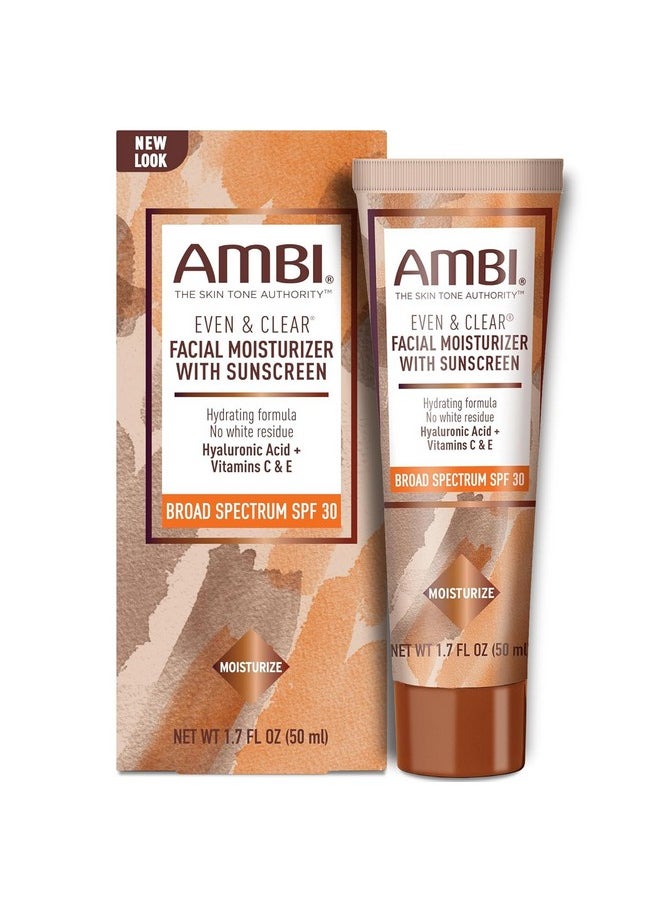 Ambi Even & Clear Facial Moisturizer with Sunscreen SPF 30, 1.7 Ounce