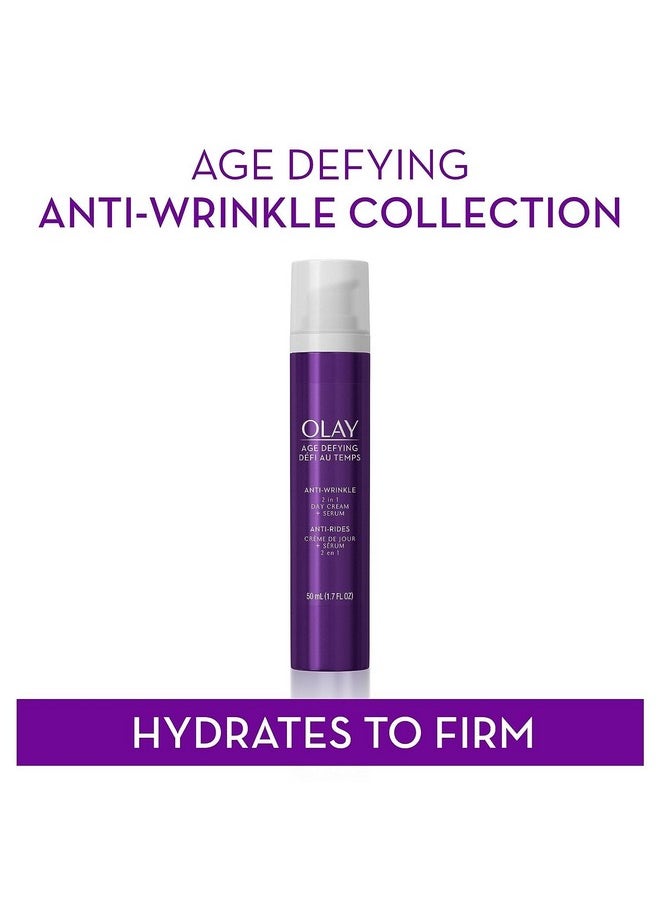 Olay Face Serum by Age Defying Anti-Wrinkle 2-in-1 Day Cream Plus Face Serum, Aloe Vera, 1.7 Fl Oz