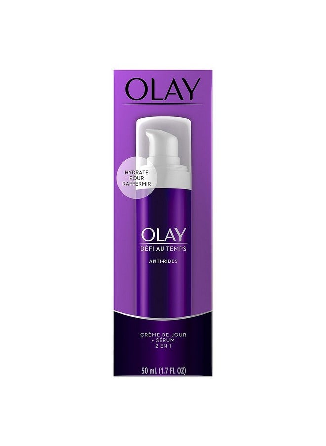 Olay Face Serum by Age Defying Anti-Wrinkle 2-in-1 Day Cream Plus Face Serum, Aloe Vera, 1.7 Fl Oz