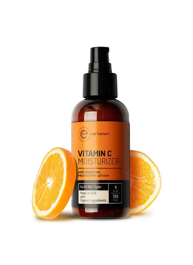 Eve Hansen Vitamin C Face Moisturizer - Lightweight Hydrating Cream with Vitamin B, Green Tea, Jojoba Oil - Cruelty-Free & Natural Ingredients - 4 oz