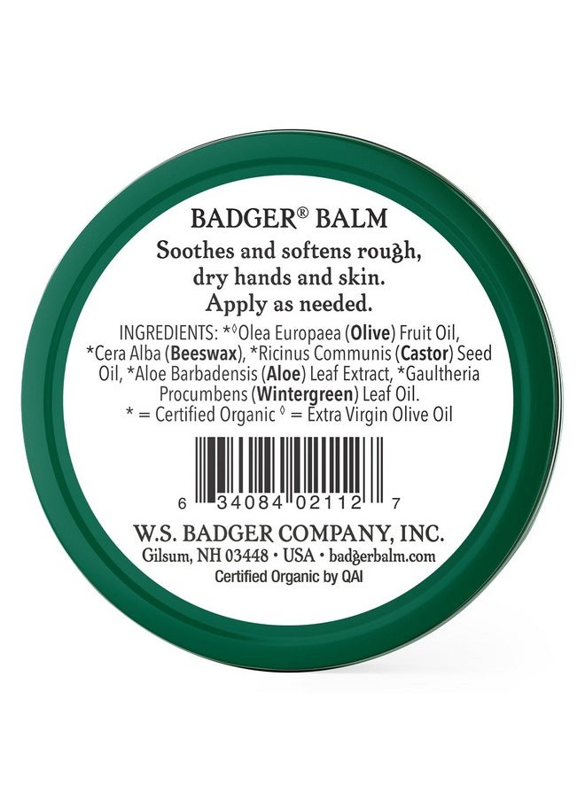 Badger - Hardworking Hands Healing Balm, Aloe Vera & Wintergreen, Working Hand Balm, Balm, for Dry Hands, Hand Moisturizer Balm, Certified Organic Hand Balm, Hand Repair Balm, 0.75 oz (2 Pack)