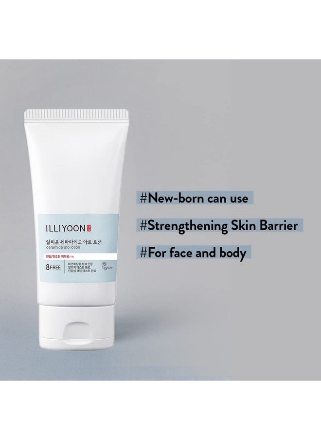 Illiyoon Ceramide Ato Lotion | Lightweight Moisturizer for Dry & Sensitive Skin, Barrier Repair for Face & Body, Mild for Babies, Vegan Certified, Korean Skin Care, 2.3 fl.oz.