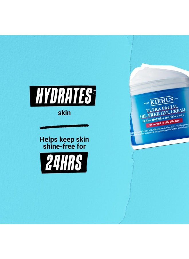 Kiehl's Ultra Facial Oil-Free Moisturizer, Shine-Reducing Gel Cream for Oily to Normal Skin, Hydrates Skin for 24 Hours, Visibly Minimizes Pores, Non-comedogenic, Fragrance-free - 0.95 fl oz