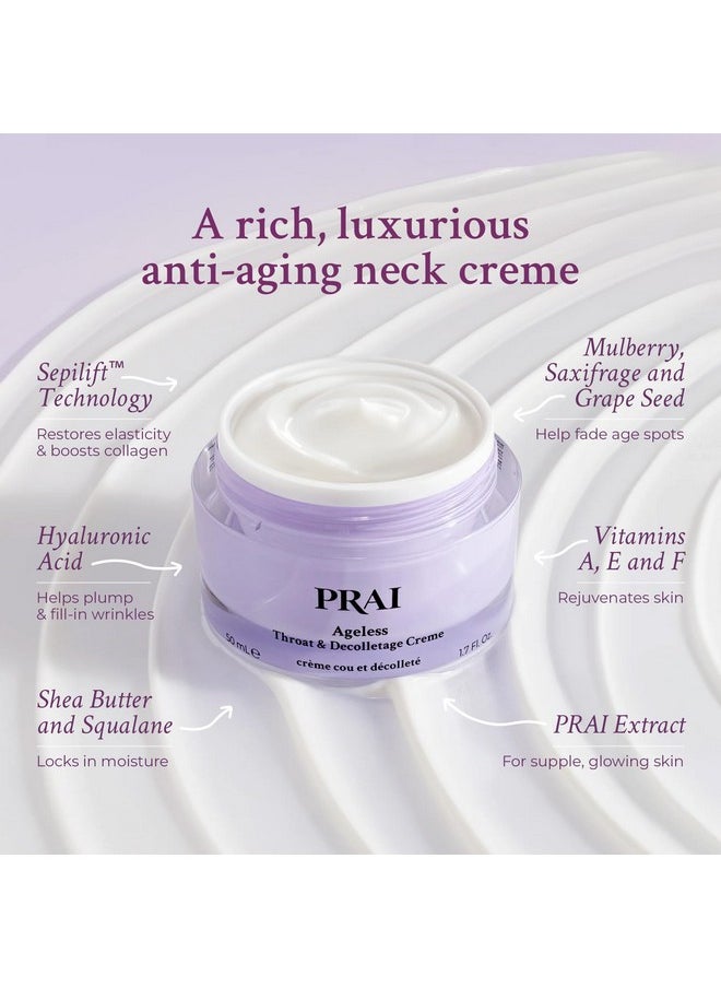 PRAI Neck Creme for Tightening & Firming Beauty | Neck Firming Cream That Boosts Elasticity | Cruelty & Paraben-Free Vegan Neck Tightening Cream | Neck and Chest Firming Cream With Hyaluronic Acid