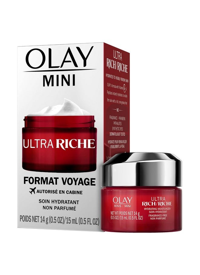 Olay Regenerist Ultra Rich Face Moisturizer, Fragrance-Free, Trial Size, 0.5 oz