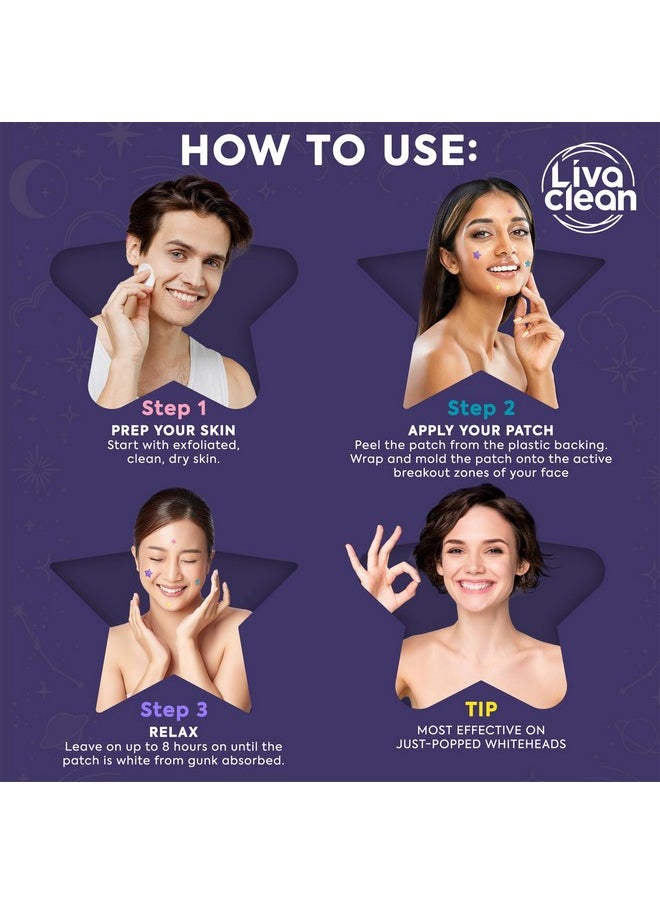 LivaClean Star Pimple Patches for Face w/Hydrocolloid, Salicylic Acid & Tea Tree | 240 Patches | Hydrocolloid Acne Patches, Cute Star Pimple Patches for Healing Stickers Zit Patch Superstar