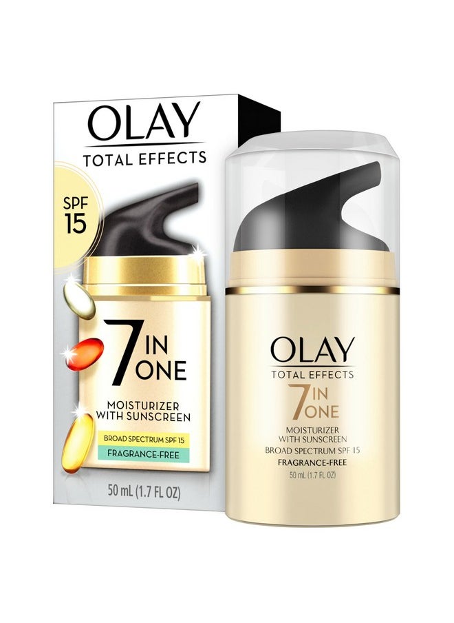 OLAY Total Effects 7-in-1 Anti-Aging Face Moisturizer with SPF 15, Fragrance-Free 1.7 oz