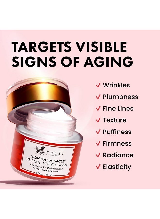 Retinol Night Cream - 2.5% Retinol with 2.5% Hyaluronic Acid - Retinol Face Moisturizer to Boosts Elasticity and Hydration, Firming Anti Wrinkle Cream, Anti Aging Face Cream, Skin Care Facial Cream