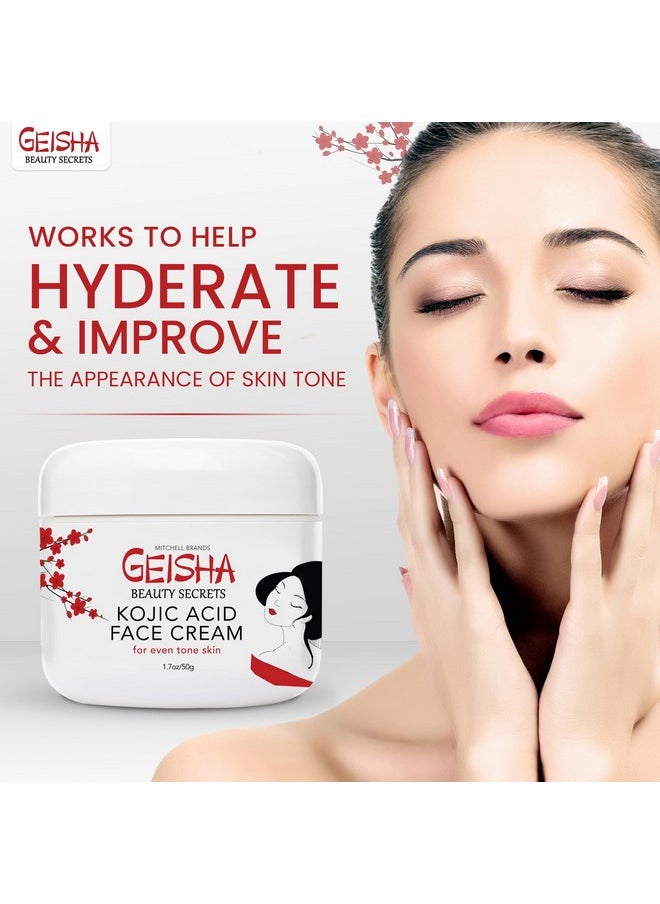 OMIC Geisha Kojic Acid Cream - 1.7 fl oz / 50 ml - Skin Brightening Cream for Face, Body, Hands - with Glycolic Acid