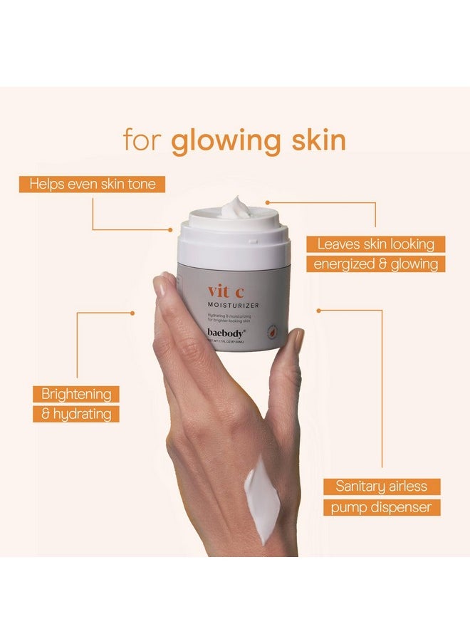 Baebody Made in USA Vitamin C Face Cream | Brightening Cream For Face, Vitamin C Moisturizer For Face, Best Face Moisturizer For Women and Men, Jojoba Oil and Vitamin C | 1.7 Oz