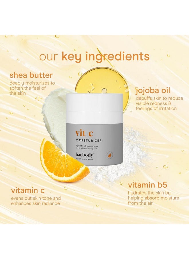 Baebody Made in USA Vitamin C Face Cream | Brightening Cream For Face, Vitamin C Moisturizer For Face, Best Face Moisturizer For Women and Men, Jojoba Oil and Vitamin C | 1.7 Oz