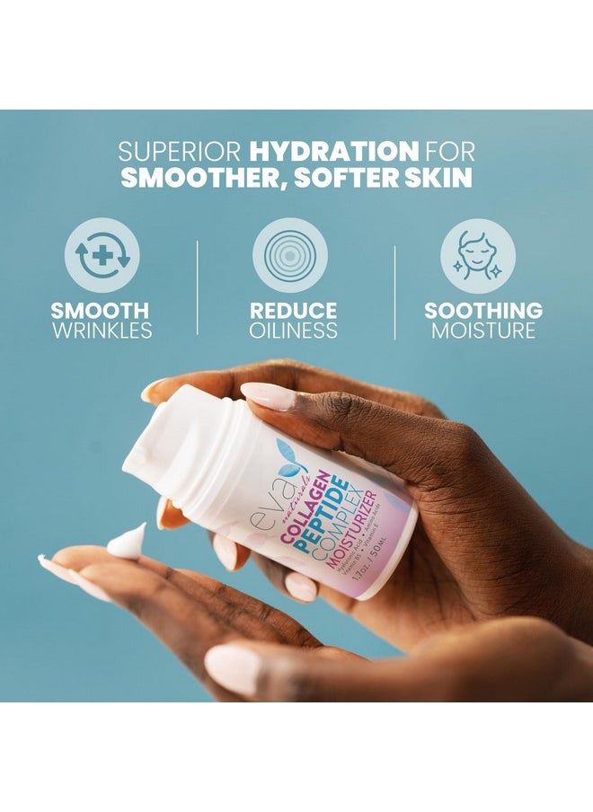 Eva Naturals Collagen Face Moisturizer Peptide - Anti-Wrinkle Facial Moisturizer For Face - Deeply Hydrating Multi-Peptide Collagen Boosting Face Cream, Facial Skin Care For Smoother Skin - 50ml