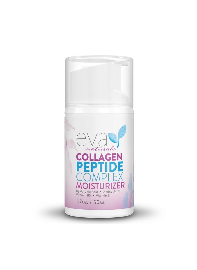 Eva Naturals Collagen Face Moisturizer Peptide - Anti-Wrinkle Facial Moisturizer For Face - Deeply Hydrating Multi-Peptide Collagen Boosting Face Cream, Facial Skin Care For Smoother Skin - 50ml