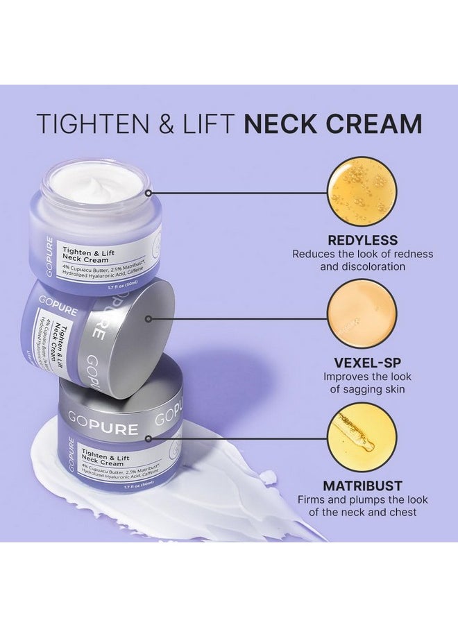 goPure Neck Firming Cream - Anti-Aging Neck Cream for Tightening and Wrinkles for an Even Skin Tone and Neck Lift - With Pro-Active Firming Complex, 1.7 oz