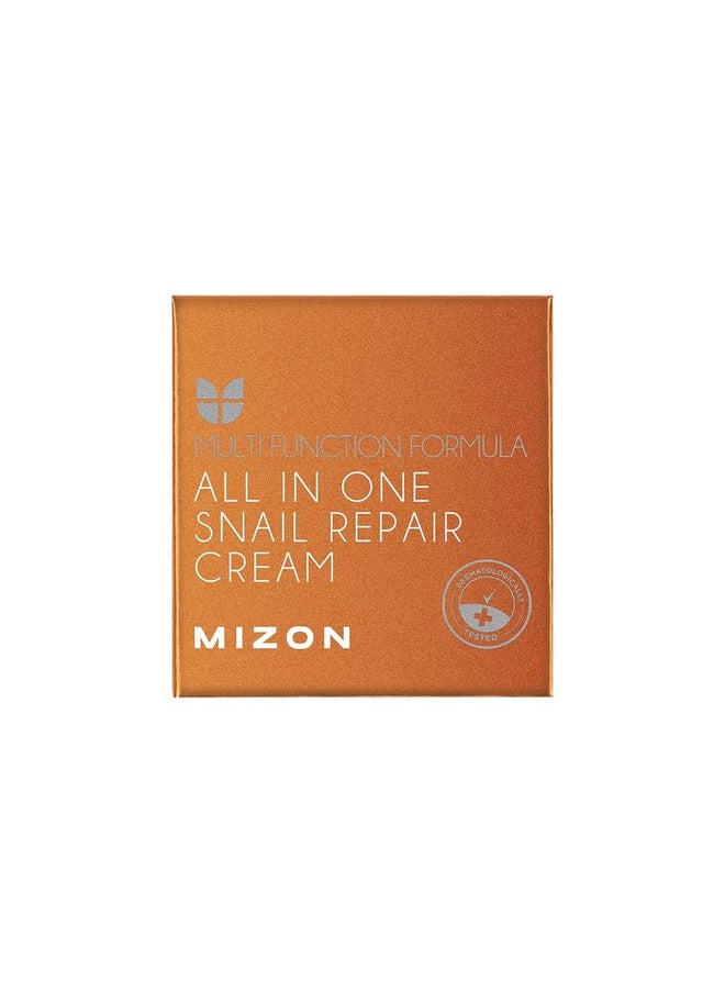 MIZON All in One Snail Repair Cream, Snail Mucin with 12 Natural Extracts, Centella Asiatica, Hyaluronic Acid, Recovery Cream, Korean Skincare, Wrinkle & Blemish Care (2.53 Fl Oz Pack of 1)