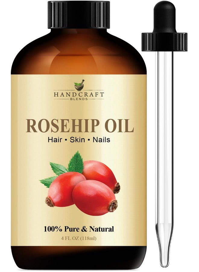 Handcraft Blends Rosehip Oil - 4 Fl Oz - 100% Pure and Natural - Premium Grade Oil for Face, Skin and Hair - Protect and Nourish - Carrier Oil
