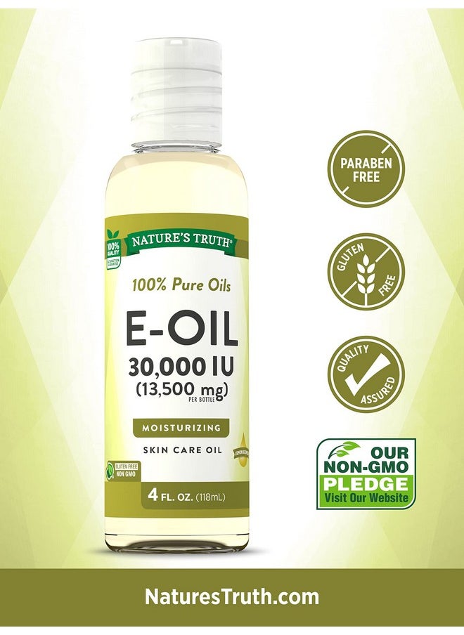 Nature's Truth Vitamin E Oil for Skin 30,000 IU | 100% Pure | 4 oz | Lemon Scented | GC/MS Tested