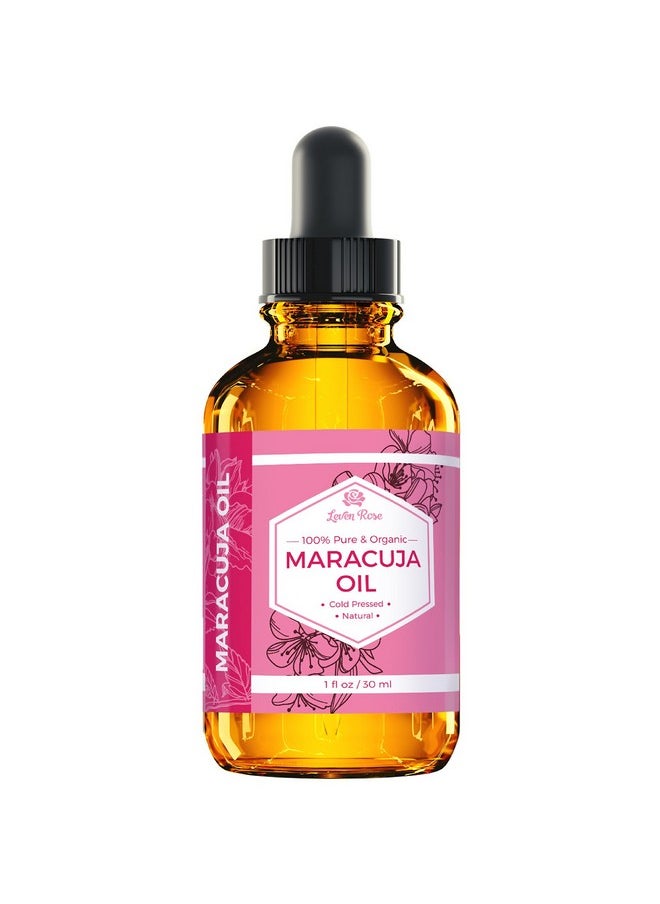 Leven Rose Maracuja Oil, Passion Fruit Seed Oil 100% Natural Moisturizer for Hair Skin and Nails 1 oz
