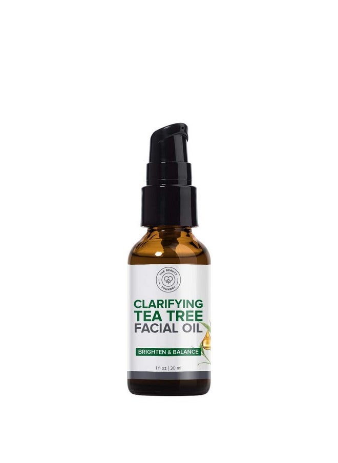 Beauty Foundry Clarifying Tea Tree Facial Oil, Targets Acne and Uneven Skin Tone, Antioxidant-Rich Beauty Oil, 1-fl oz/30ml (1 Pack)