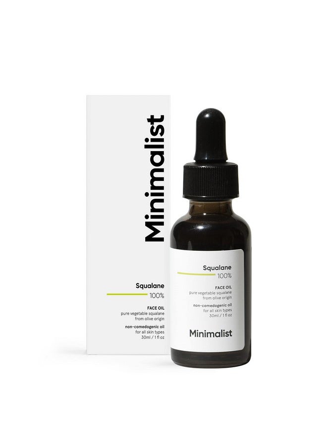 Minimalist Squalane 100% (Plant Derived) Face Oil for Moisturization | Improves Skin Hydration & Reduces Fine Lines | Restores Suppleness, Firmness & Elasticity of Skin | 1 Fl Oz / 30 ml