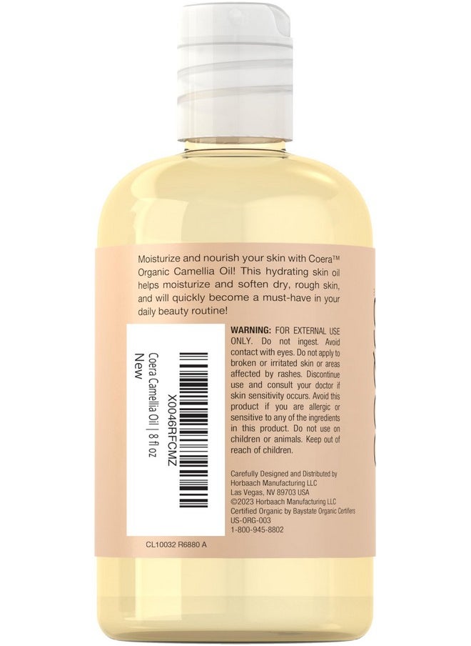 Coera Camellia Oil | 8 fl oz (Pack of 1) | Certified Organic | Moisturizing Oil for Hair and Skin | Free of Parabens, SLS, & Fragrances