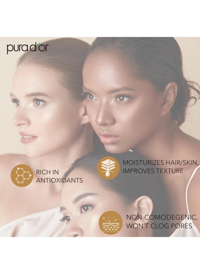 PURA D'OR 16 Oz ORGANIC Sunflower Seed Oil - 100% Pure & Natural USDA Certified Cold Pressed Carrier Oil For DIY Beauty - Unscented, Hexane Free Liquid Moisturizer - Face Skin & Hair - Men & Women