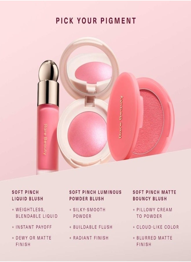 Rare Beauty by Selena Gomez Soft Pinch Matte Bouncy Blush – Shade: Truth, 6.4g | Weightless, Long-Lasting Cream Blush with Matte Finish