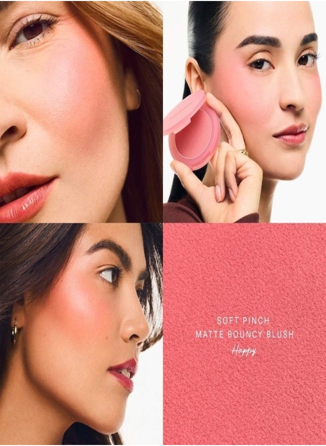 Rare Beauty by Selena Gomez Soft Pinch Matte Bouncy Blush – Shade: Happy - Cool Pink, 6.4g | Weightless, Long-Lasting Cream Blush with Matte Finish