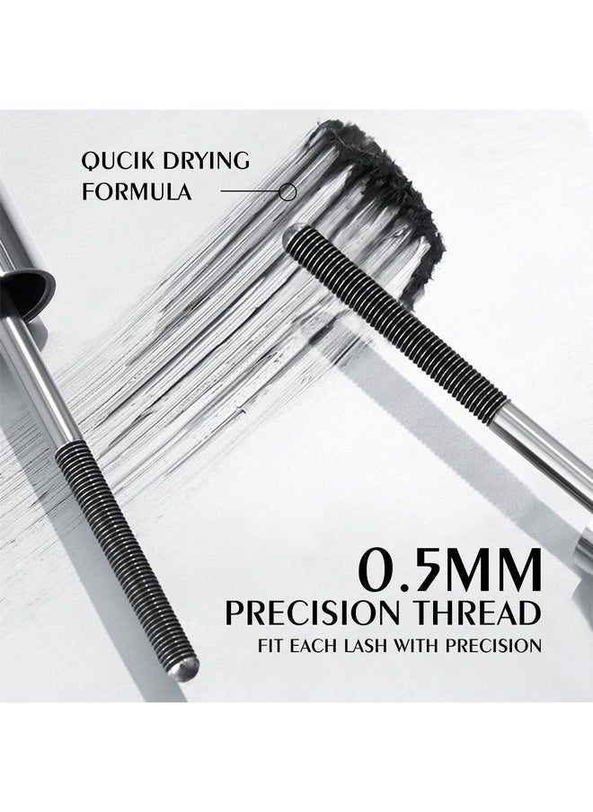 KYDA Black Washable Metal Wand Mascara, Extra Slim Charming Eyelash Look, Bristleless Metal Mascara, Quick Dry, Lasting Natural Lash Makeup