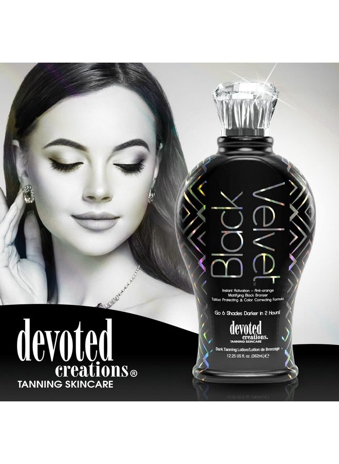 Devoted Creations Black Velvet Anti-Orange Mattifying Black Bronzer Tanning Lotion 12.25 oz