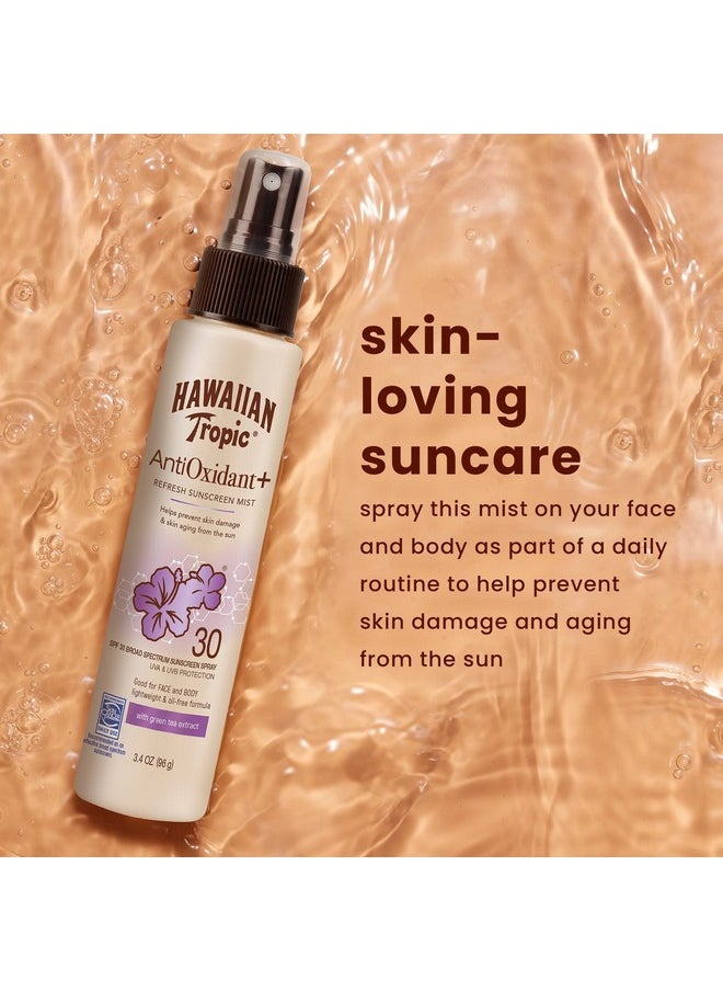 Hawaiian Tropic Skin Defense Sunscreen Mist SPF 30, 3.4oz | Travel Size Sunscreen Spray, Hawaiian Tropic Sunscreen SPF 30, Oxybenzone Free Sunscreen, 3.4oz