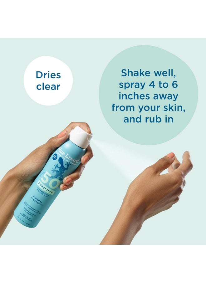 BLUE LIZARD Mineral Sunscreen Sensitive SPF 50+ Spray, 5 Ounce
