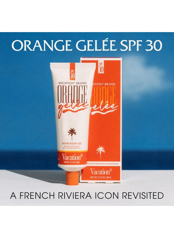 Orange Gelée SPF 30 Sunscreen Gel by Vacation + Tube Key, Balm-to-Oil Sunscreen, Tanning Gel Sunscreen, Mineral Oil Free, Travel Size, 3.12 Oz