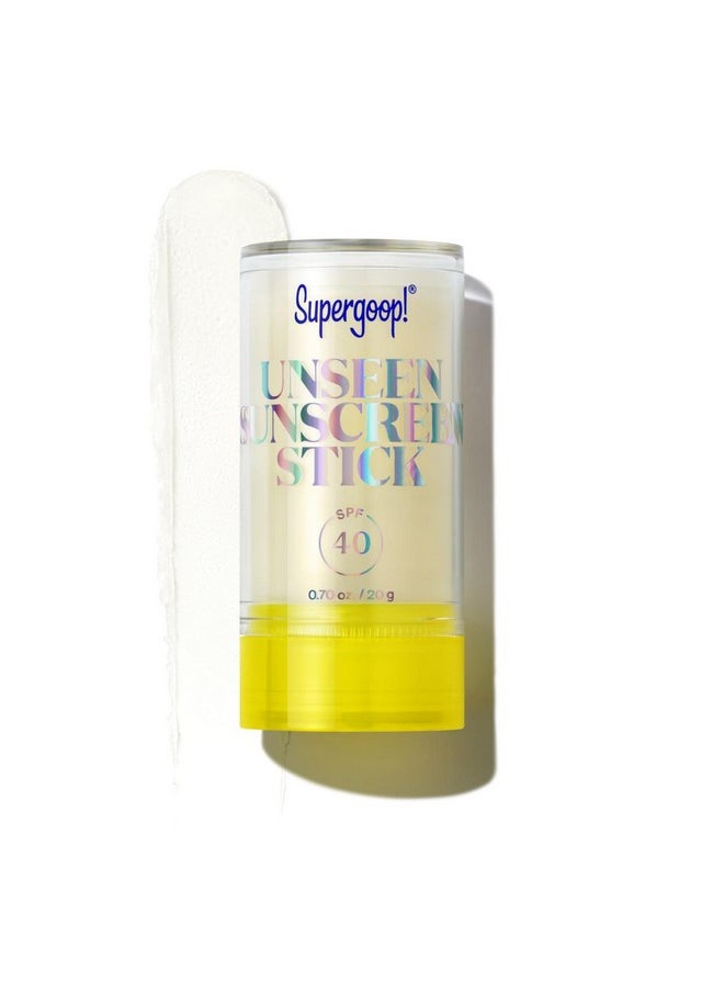 Supergoop! Unseen Sunscreen Stick SPF 40 Invisible Sun Protection - Broad Spectrum Face Sunscreen - Glides Over Makeup - Natural Finish - For All Skin Types - 0.7 fl oz