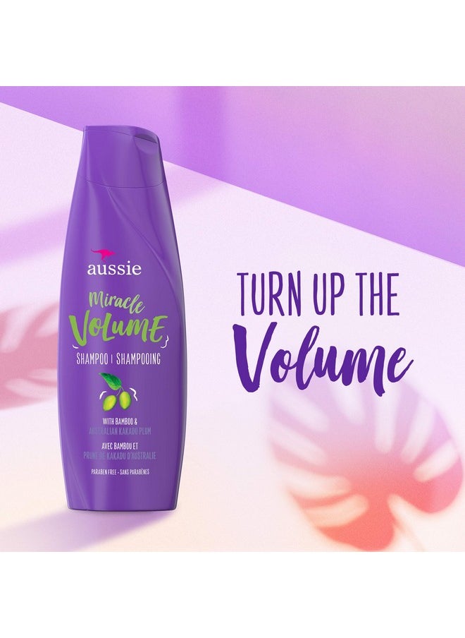 Aussie For Fine Hair Paraben-free Miracle Volume Shampoo With Plum & Bamboo, (Pack of 4)