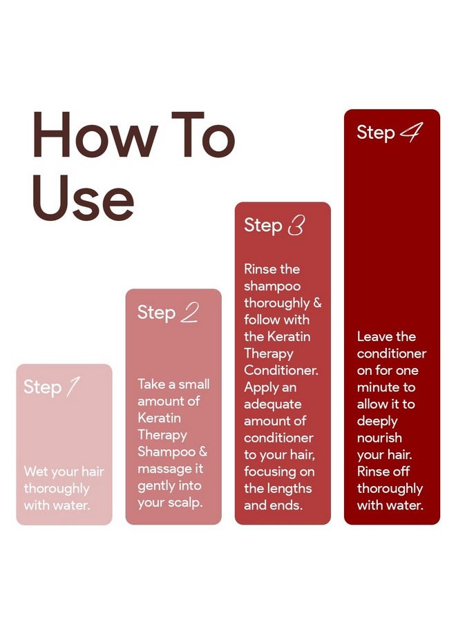 Rivona Naturals Keratin Therapy Shampoo and Conditioner Set |Smooth, Strengthen & Restore Dry, Damaged Hair | Sulfate-Free, Paraben-Free, 500ml