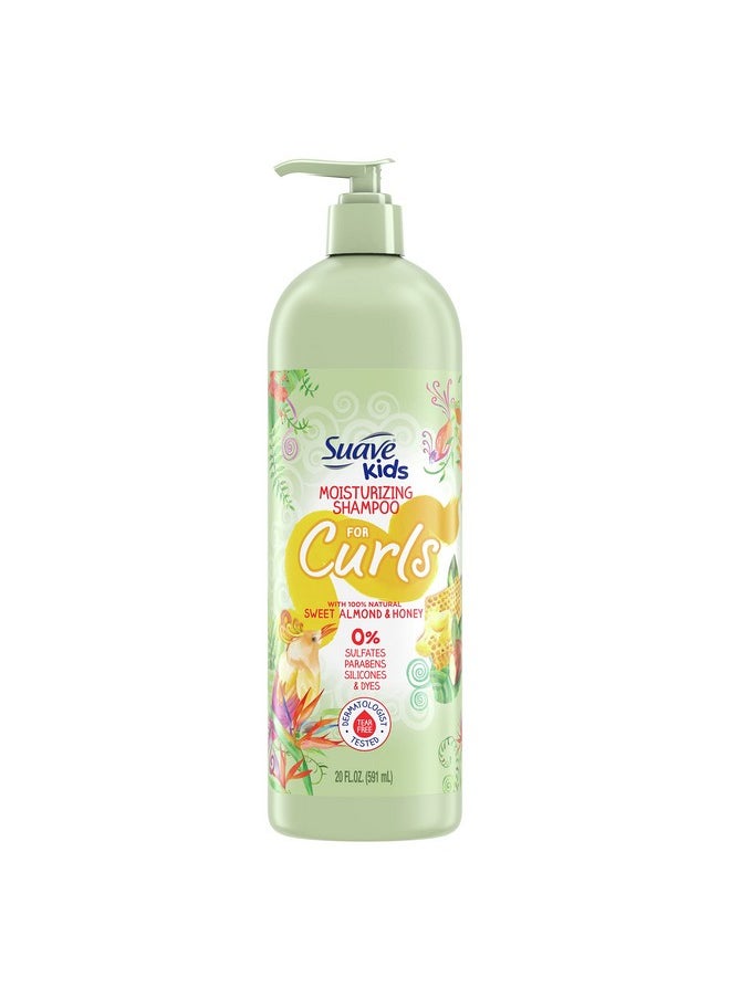Suave Kids Naturals Shampoo Sulfate Free Shampoo for Kids Curls, Sweet Almond and Honey Dermatologist Tested and Tear-free Shampoo 20 oz