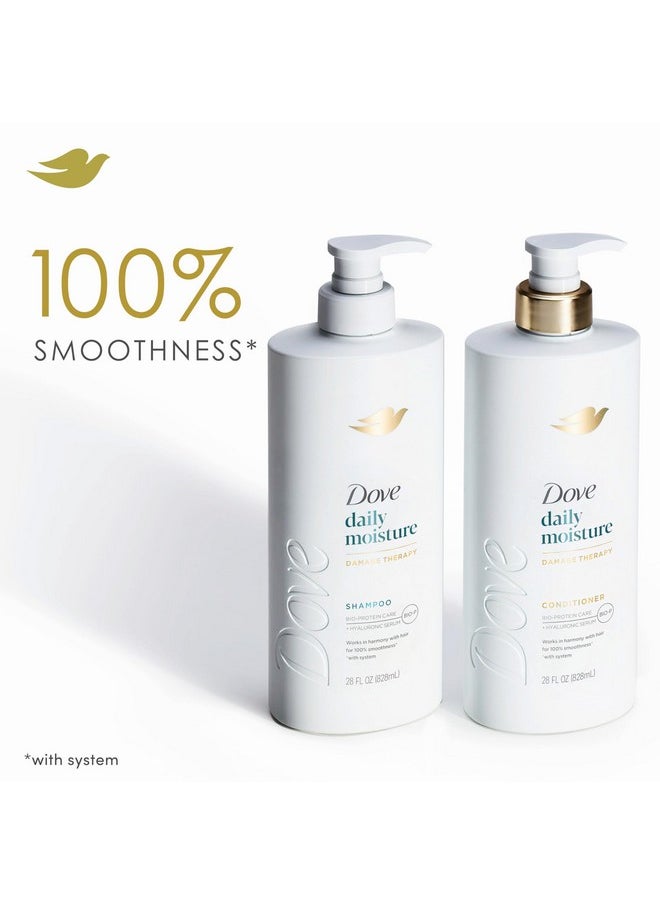 Dove Damage Therapy Shampoo Daily Moisture for Dry Hair with Bio-Protein Care Technology and Hyaluronic Serum 28 Fl Oz