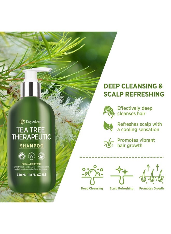 Roycederm Tea Tree Antifungal Shampoo: Folliculitis Shampoo for Dry Scalp, Dandruff, and Itchy Scalp - Medicated Clarifying shampoo with Tea Tree Oil, Paraben & Sulfate Free