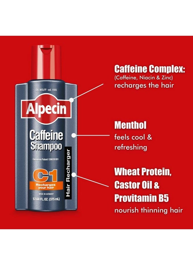 Alpecin C1 Caffeine Shampoo, 8.45 fl oz (Pack of 3), Caffeine Shampoo Cleanses the Scalp to Promote Natural Hair Growth, Leaves Hair Feeling Thicker and Stronger
