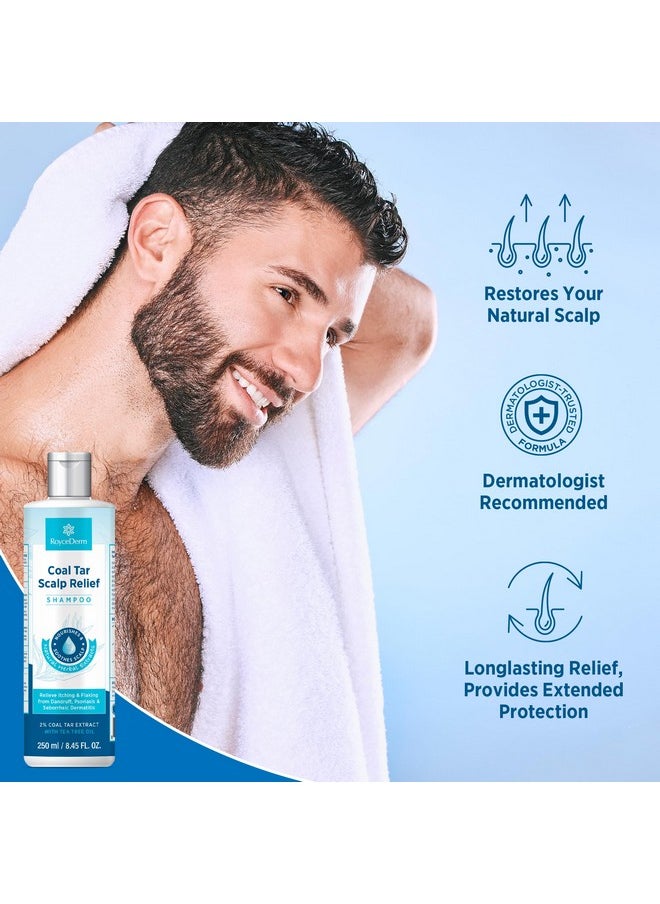 Roycederm Medicated Psoriasis Shampoo: 2% Coal Tar Extract Gel for Scalp Relief - Targets Folliculitis, Seborrheic Dermatitis with Hydrating & Natural Fragrance