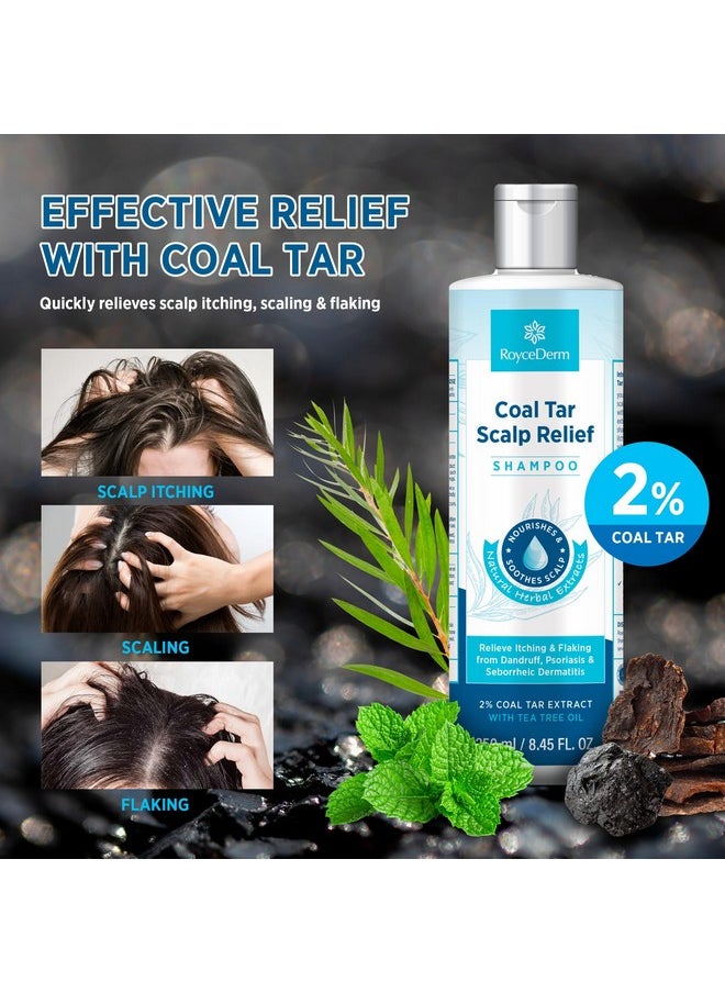 Roycederm Medicated Psoriasis Shampoo: 2% Coal Tar Extract Gel for Scalp Relief - Targets Folliculitis, Seborrheic Dermatitis with Hydrating & Natural Fragrance