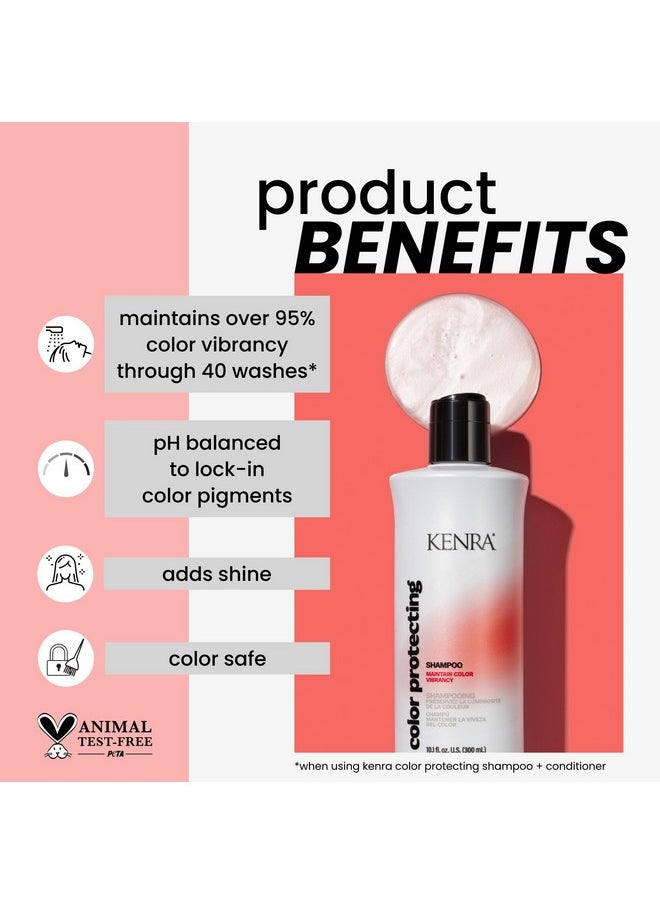 Kenra Color Protecting Shampoo | Color Safe | Maintain Over 95% Color Vibrancy Through 40 Washes | Enhances Shine | pH-balancing System | Color Maintenance | All Hair Types | 10.1 fl. oz.